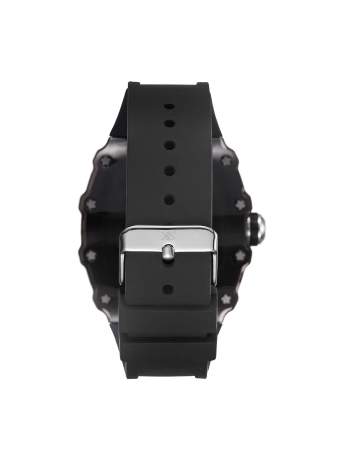 KENNETH SCOTT Men's Silicone Analog Watch K25009-BSBB - 43 mm