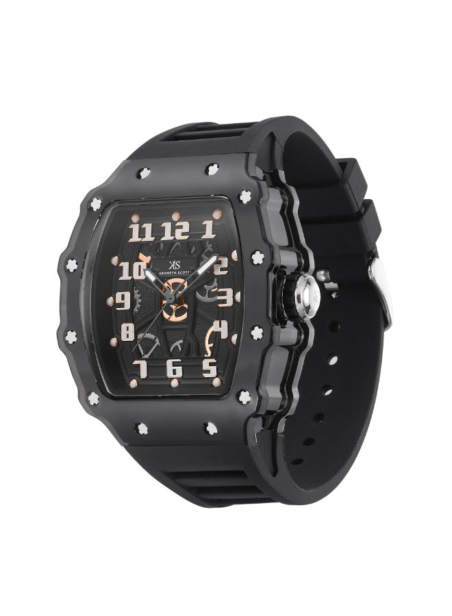 كينيث سكوت ساعة يد رجالية تناظرية بسوار سيليكون - -  مم - Image 2