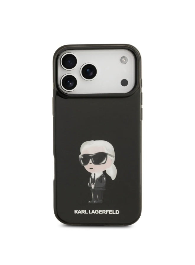 Karl Lagerfeld iPhone 17 Pro Max MagSafe IML Case with Aquarelle Karl / Easy Snap-On Back Cover / Slim Profile / Lightweight / Drop protection / Comfortable Grip - Black - Image 1