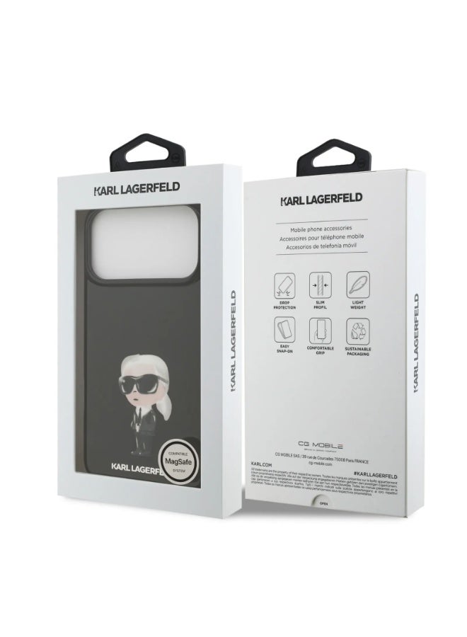 Karl Lagerfeld iPhone 17 Pro Max MagSafe IML Case with Aquarelle Karl / Easy Snap-On Back Cover / Slim Profile / Lightweight / Drop protection / Comfortable Grip - Black - Image 3