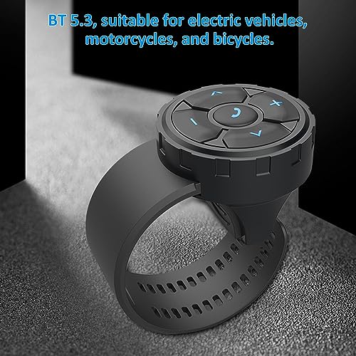 Shkalacar Media Button Remote Control, Bluetooth Steering Wheel Strap Type Phone Controller for Car Bike Motorbike, Compatible with iPhone Samsung Galaxy Any Android Device, Music and Call BT - Image 2