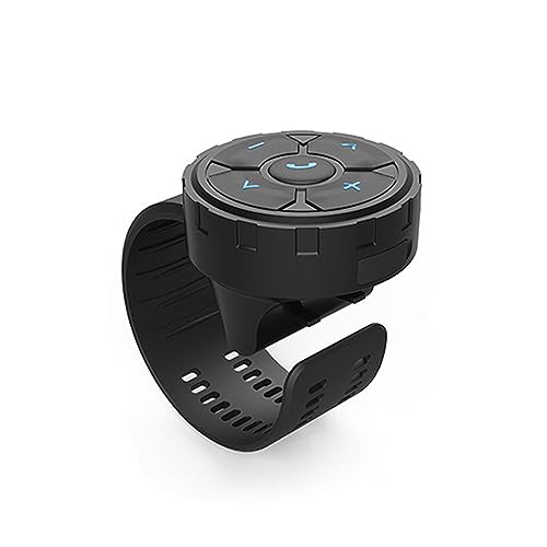 Shkalacar Media Button Remote Control, Bluetooth Steering Wheel Strap Type Phone Controller for Car Bike Motorbike, Compatible with iPhone Samsung Galaxy Any Android Device, Music and Call BT - Image 1