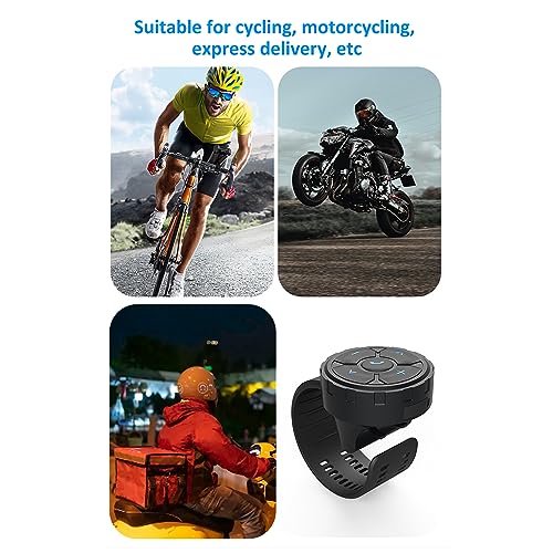 Shkalacar Media Button Remote Control, Bluetooth Steering Wheel Strap Type Phone Controller for Car Bike Motorbike, Compatible with iPhone Samsung Galaxy Any Android Device, Music and Call BT - Image 3