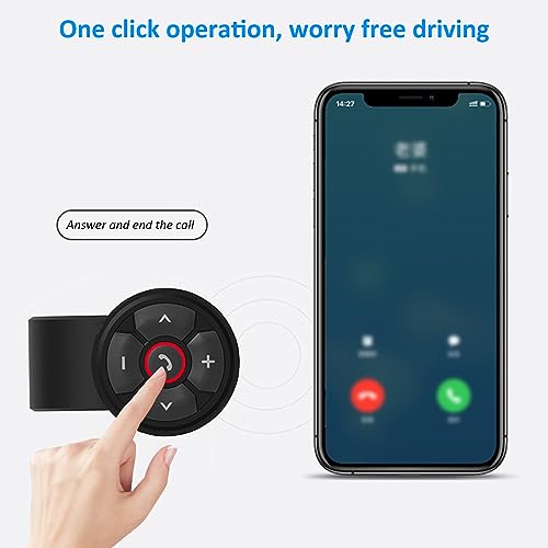 Shkalacar Media Button Remote Control, Bluetooth Steering Wheel Strap Type Phone Controller for Car Bike Motorbike, Compatible with iPhone Samsung Galaxy Any Android Device, Music and Call BT - Image 5