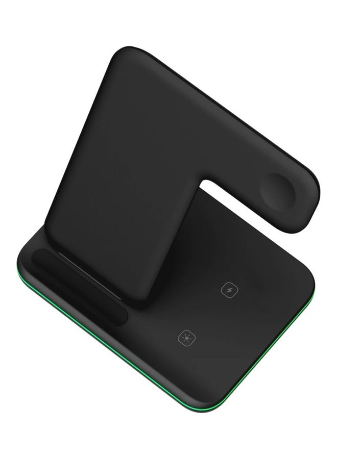 قاعدة شحن لاسلكي 3 في 1 لاجهزة iWatch/iPhone/AirPods أسود - Image 3