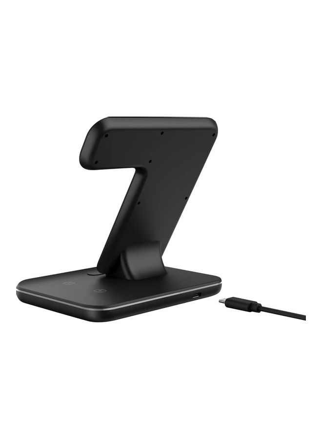 قاعدة شحن لاسلكي 3 في 1 لاجهزة iWatch/iPhone/AirPods أسود - Image 2