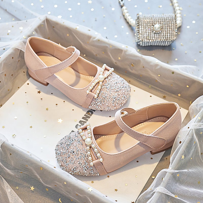 High-Heeled Girls Princess Shoes Girl Leather Shoes With Dress Soft-Soled Children'S Crystal Shoes Single-Layer Shoes - Image 4