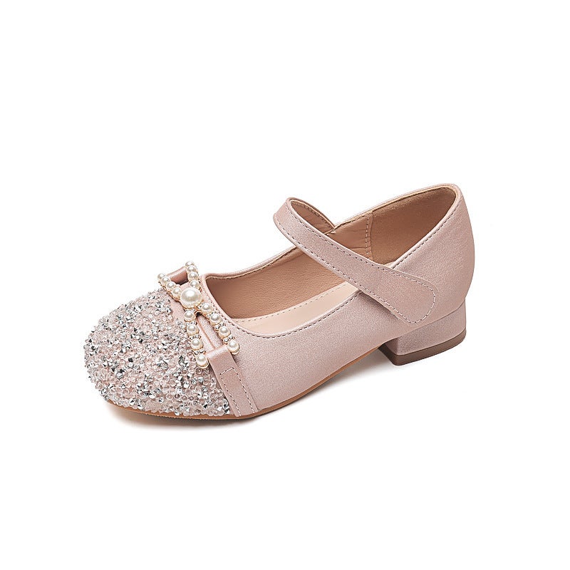 High-Heeled Girls Princess Shoes Girl Leather Shoes With Dress Soft-Soled Children'S Crystal Shoes Single-Layer Shoes - Image 1
