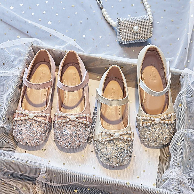High-Heeled Girls Princess Shoes Girl Leather Shoes With Dress Soft-Soled Children'S Crystal Shoes Single-Layer Shoes - Image 3