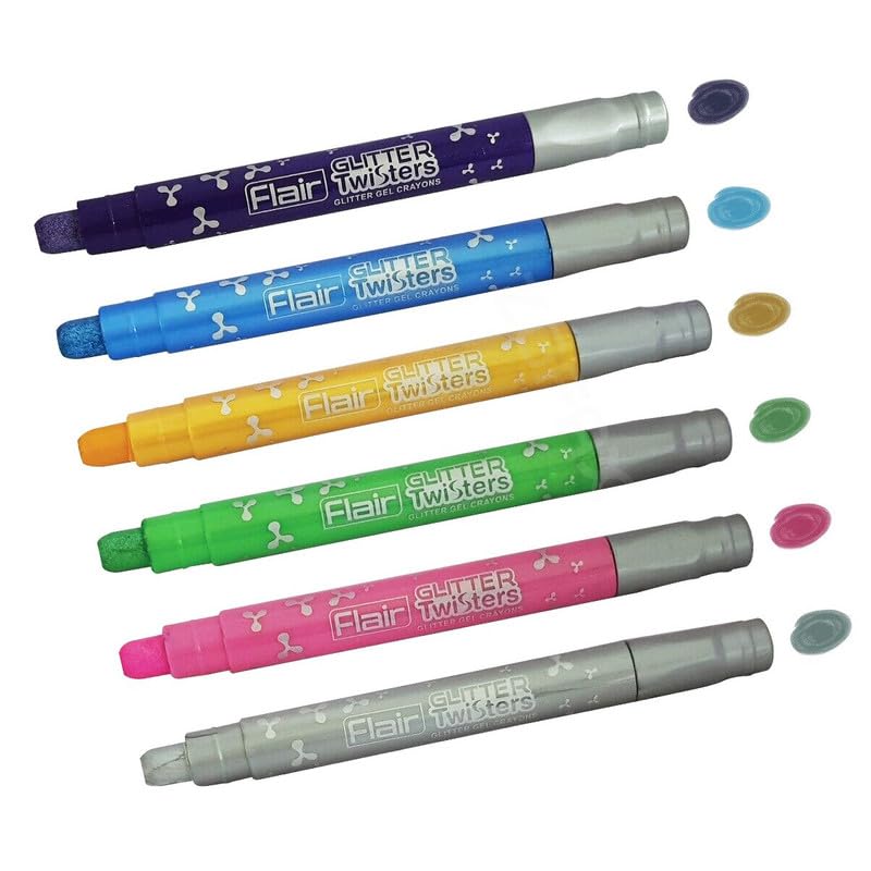 FLAIR Creative Series 12 Shades Colour Pencil With Sharpner, Eraser & 6 Shades Glitter Gel Crayons Combo | Ideal for Drawing, Sketching, Doodling, Journal, Colouring, Painting - Image 5