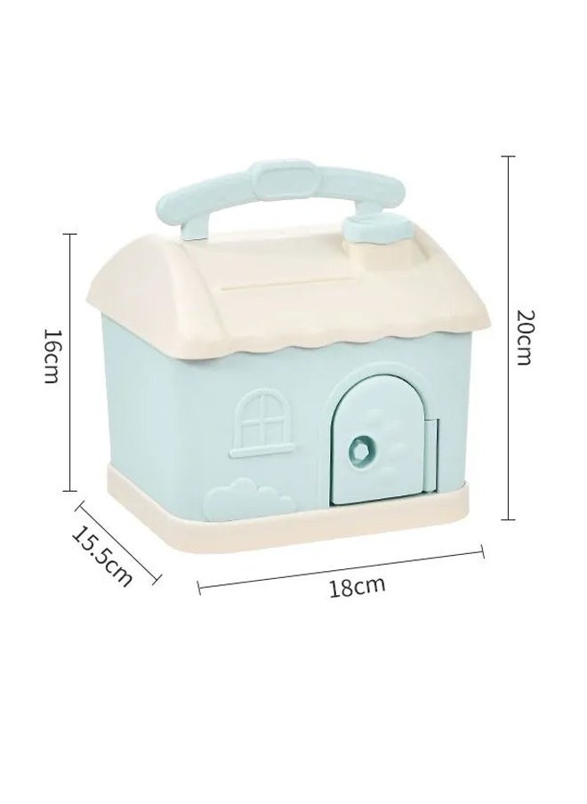 Optico Money Bank for Kids, Lovely Cream House Money Coin Bank Box Cottage Money Bank with DIY Sticker & Key Lovely Money Bank for Kids to Saving Money Children's Birthday Gifts  - Image 2