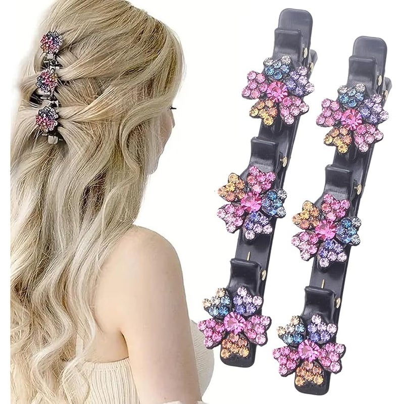 Fauppt 2 PCS Sparkling Crystal Stone Braided Hair Clips Girls,2024 Hair Clips for Women,Hair Clips for Thin Thick Curly Hair,Small Hair Clips Hair Braid Clips for Home Use (color) - Image 1