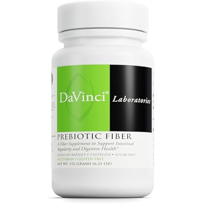 DAVINCI Labs Prebiotic Fiber - Daily Fiber Powder for Digestion Support & GLP-1 Production* - Tasteless Drink Mix - Fiber Supplement for Men & Women - Vegetarian, Gluten-Free - 30 Servings (176 g) - Image 1