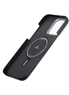 PITAKA iPhone 16 Pro Case Ultra Slim / Compatible with MagSafe / 3D Grip Textured / Raised Camera Lip - Black/Gray  - Image 3