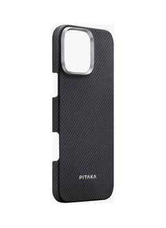 PITAKA iPhone 16 Pro Case Ultra Slim / Compatible with MagSafe / 3D Grip Textured / Raised Camera Lip - Black/Gray  - Image 5