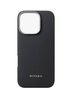 PITAKA iPhone 16 Pro Case Ultra Slim / Compatible with MagSafe / 3D Grip Textured / Raised Camera Lip - Black/Gray  - Image 4