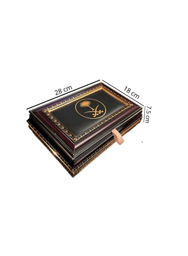 HASD-OUD Wooden Gift Box with Sword and Palm Emblem - 1/2 kg Capacity - Empty - Image 3