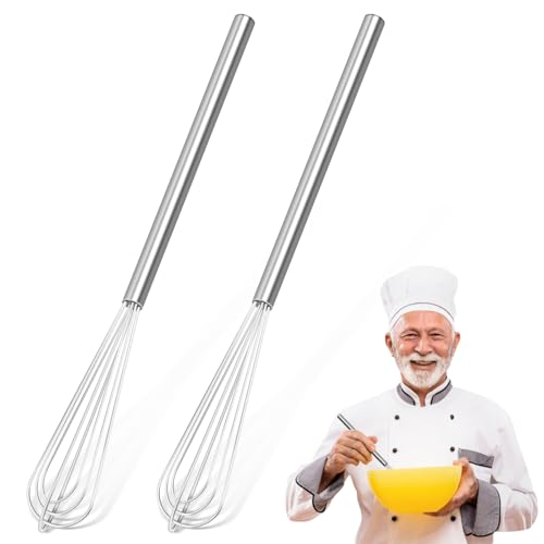 Mipibis 2 PCS Mini Whisk, Small Whisks for Cooking, Stainless Steel Mini Whisk Set - Essential Tiny Wire Whisk for Whisking, Beating, Blending Eggs & Sauces - Image 1