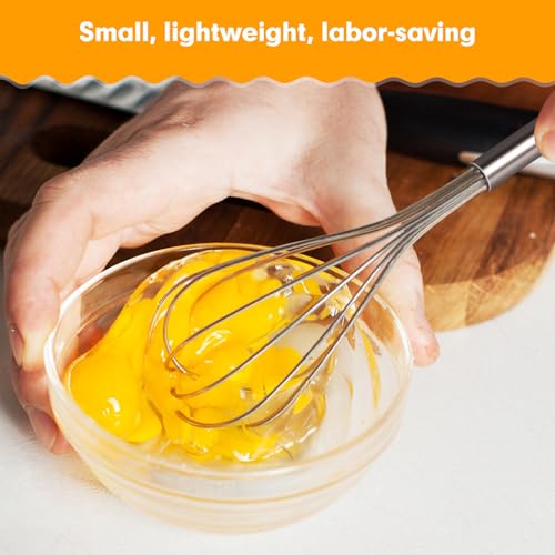 Mipibis 2 PCS Mini Whisk, Small Whisks for Cooking, Stainless Steel Mini Whisk Set - Essential Tiny Wire Whisk for Whisking, Beating, Blending Eggs & Sauces - Image 4