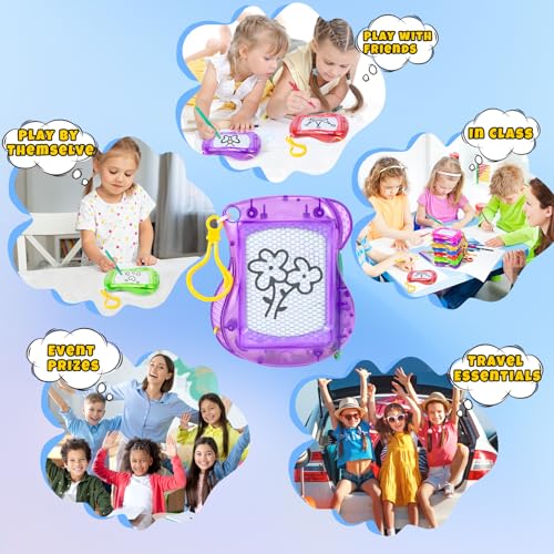 Hymaz 36 Pack Mini Magnetic Drawing Board for Kids Backpack Keychain Clip Drawing Boards Goodie Bags Stuffers Erasable Doodle Sketch Writing Pad for Boys Girls Classroom Reward Birthday Party Favor Gifts - Image 5
