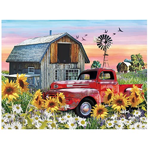 KTHOFCY 5D DIY Diamond Painting Kits for Adults Kids Farmhouse Full Drill Embroidery Cross Stitch Crystal Rhinestone Paintings Pictures Arts Wall Decor Painting Dots Kits 15.7X11.8 in - Image 1