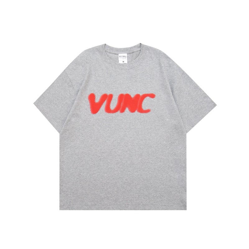 Vunc Original Genderless Pure Cotton Street Fashion Brand Couple Letter Glue Foam Loose Men'S And Women'S Short-Sleeved T-Shirt - Image 4
