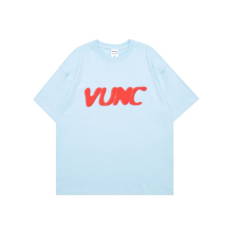 Vunc Original Genderless Pure Cotton Street Fashion Brand Couple Letter Glue Foam Loose Men'S And Women'S Short-Sleeved T-Shirt - Image 1