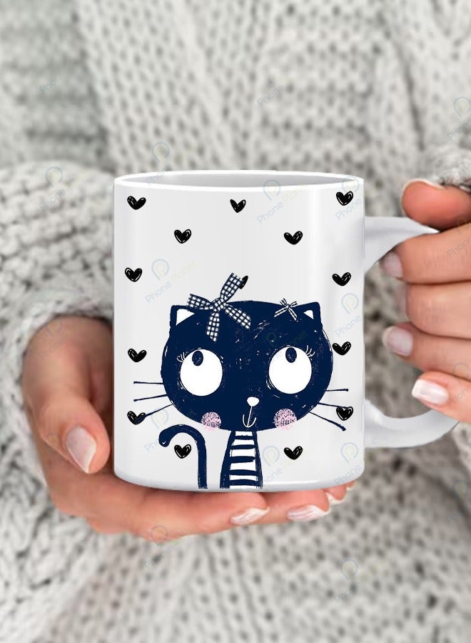 Phone Planet Cat print mug for tea and coffee with a comfortable handle multicolour