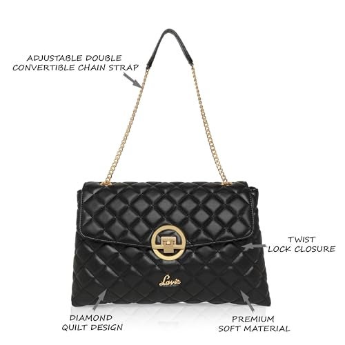 Lavie Women's Quilt Eden Flap Satchel Handbag for Women | Satchel Bag for Work | Ladies purse | Stylish Shoulder Bag | Gift For Women - Image 3