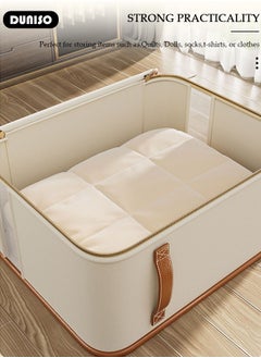 DUNISO 2 Pack Clothes Storage Bag, Foldable Storage Bin,Thick Oxford Cloth Storage Boxes with Zipper, Closet Organizer with Reinforced Handle, Space Saver Closet Storage Box with Clear Window for Sweaters, Coats, T-shirts, Blankets  - Image 3