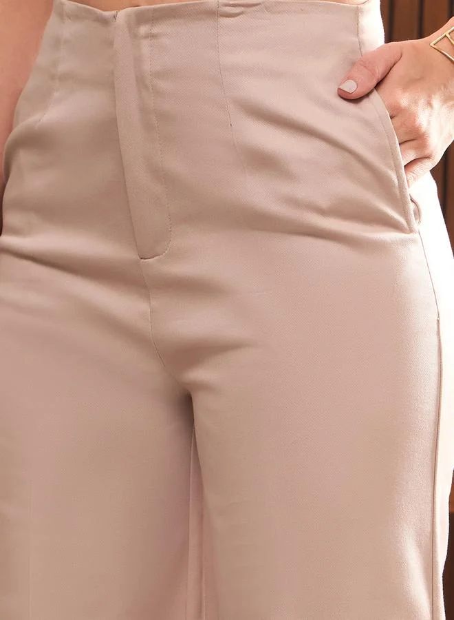 SASSAFRAS Plain Straight Fit Pants with Zip Closure