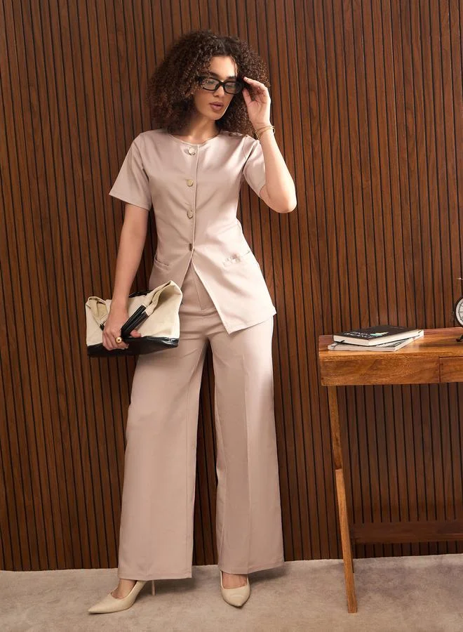 ساسافراس Sassafras Plain Straight Fit Pants with Zip Closure