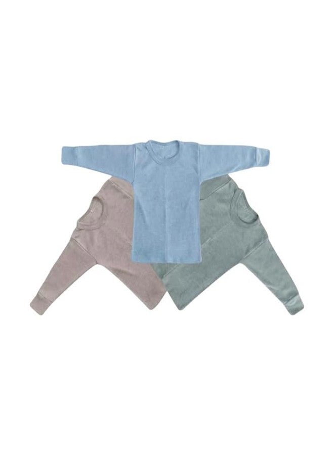 BONUM New Stylish Winter Wear Thermal Innerwear Top & Full Pant Woolen Warmer Combo Set for Girls Boys, Kids Unisex Body Warmer Thermal (Set of 3) - Image 2