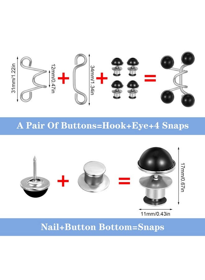 XINRUI 36 Pieces Pant Waist Tightener Adjustable Jean Buttons Pins for Loose Jeans, No Sewing Required Jean Buttons Waistband Extenders Pants Clips Fit Instant Button - Image 2