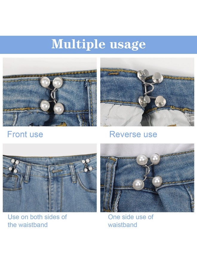 XINRUI 36 Pieces Pant Waist Tightener Adjustable Jean Buttons Pins for Loose Jeans, No Sewing Required Jean Buttons Waistband Extenders Pants Clips Fit Instant Button - Image 4