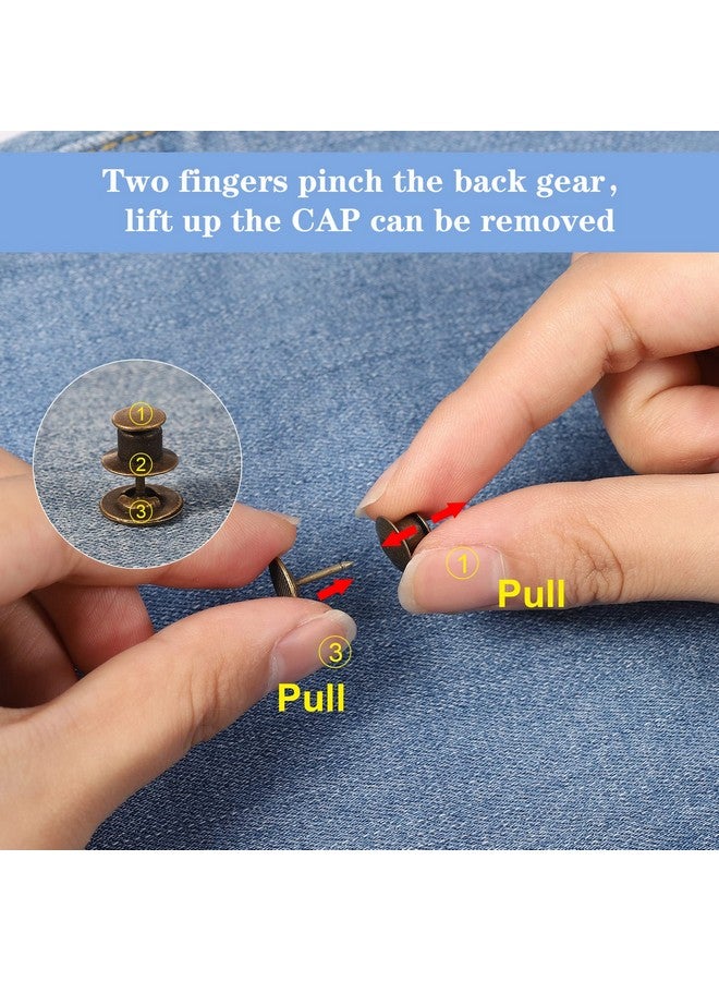 XINRUI 36 Pieces Pant Waist Tightener Adjustable Jean Buttons Pins for Loose Jeans, No Sewing Required Jean Buttons Waistband Extenders Pants Clips Fit Instant Button - Image 3