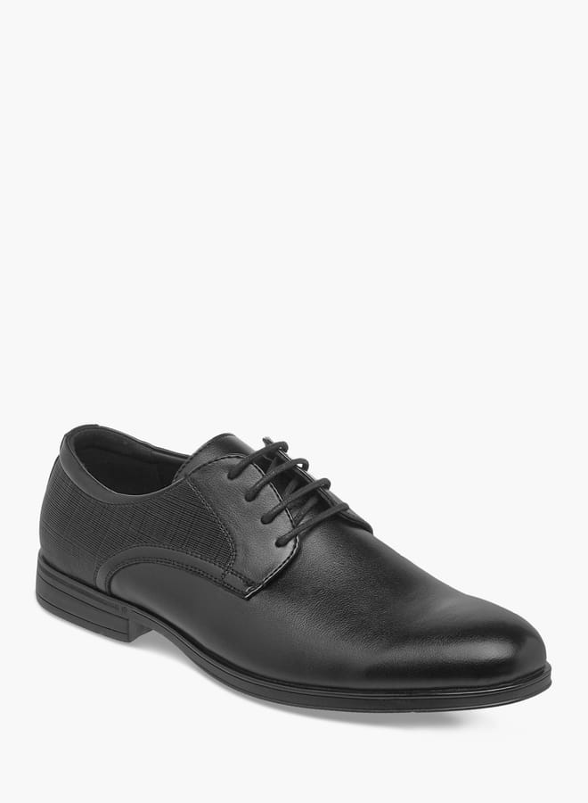 LBL by Shoexpress Men Textured Derby Shoes with Lace-Up Closure - Image 2