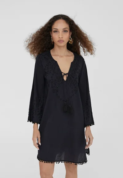 Lola Casademunt Short embroidered caftan