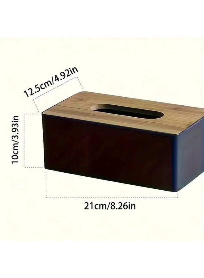 Large Capacity Black Wood Grain Plastic Tissue Box Holder For Home Decor - Image 4