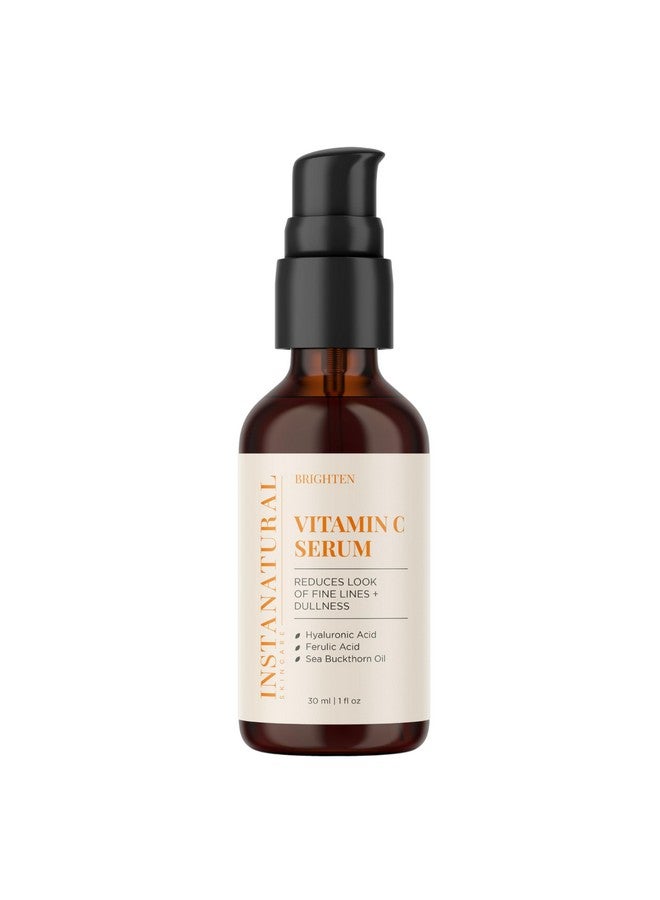 InstaNatural Vitamin C Face Serum, Brightens, Hydrates and Reduces Signs of Aging, with Vitamin C, Hyaluronic and Ferulic Acid, 1 FL Oz - Image 1