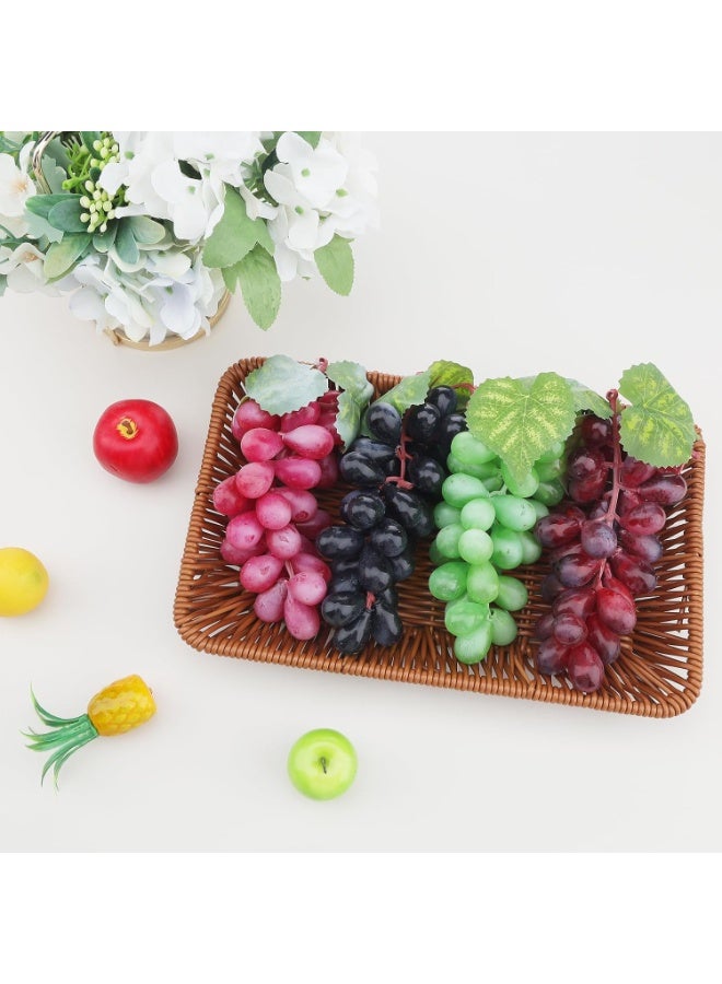 LATIFA 4pcs Artificial Lifelike Grape Cluster Fake Fruit Decoration Home Party Christmas Photography Props - Image 1