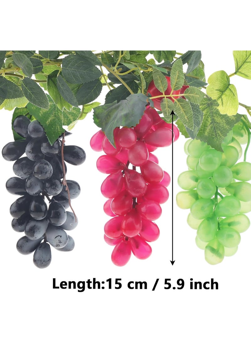 LATIFA 4pcs Artificial Lifelike Grape Cluster Fake Fruit Decoration Home Party Christmas Photography Props - Image 4