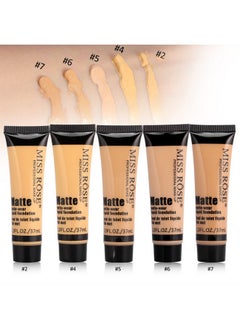 Brrnoo Miss Rose Matte Foundation Smooth Liquid Concealer Cream Makeup Base Face Liquid Foundation Matte Wear Concealer Sun Block Cream(2) Miss Rose Matte Foundation  - Image 2