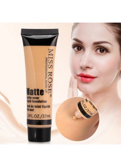 Brrnoo Miss Rose Matte Foundation Smooth Liquid Concealer Cream Makeup Base Face Liquid Foundation Matte Wear Concealer Sun Block Cream(2) Miss Rose Matte Foundation  - Image 3