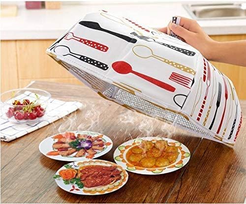 POPLEY Insulated Foldable Food Cover Anti-dust Heat Kitchen Lid for Hot Food Food Dish Insulation Cover & Mosquitoes Insect Protection(set of 2) (Insulated Foldable Food Cover 1 Big 1 Small) - Image 3