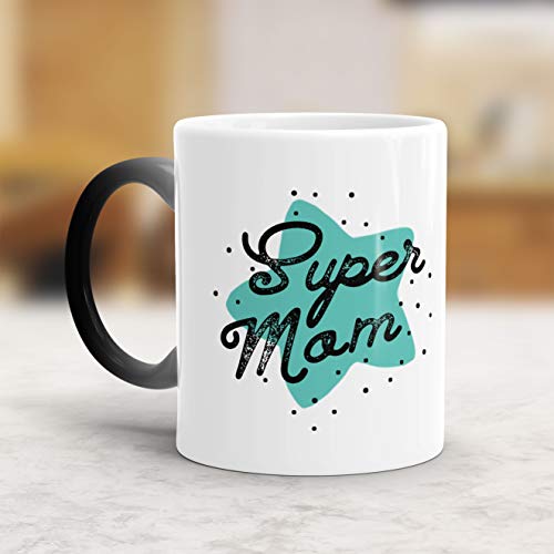 Gift Arcadia Ceramic Super Dad & Mom Color Changing Coffee Mug - 2 Pieces, Multicolor, 330ml (A315) - Image 3