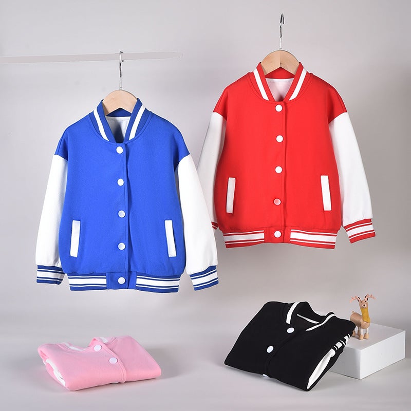 Children'S Baseball Suit Coat Korean Loose Casual Jacket Top School Uniform Class Uniform Printed Logo - Image 2