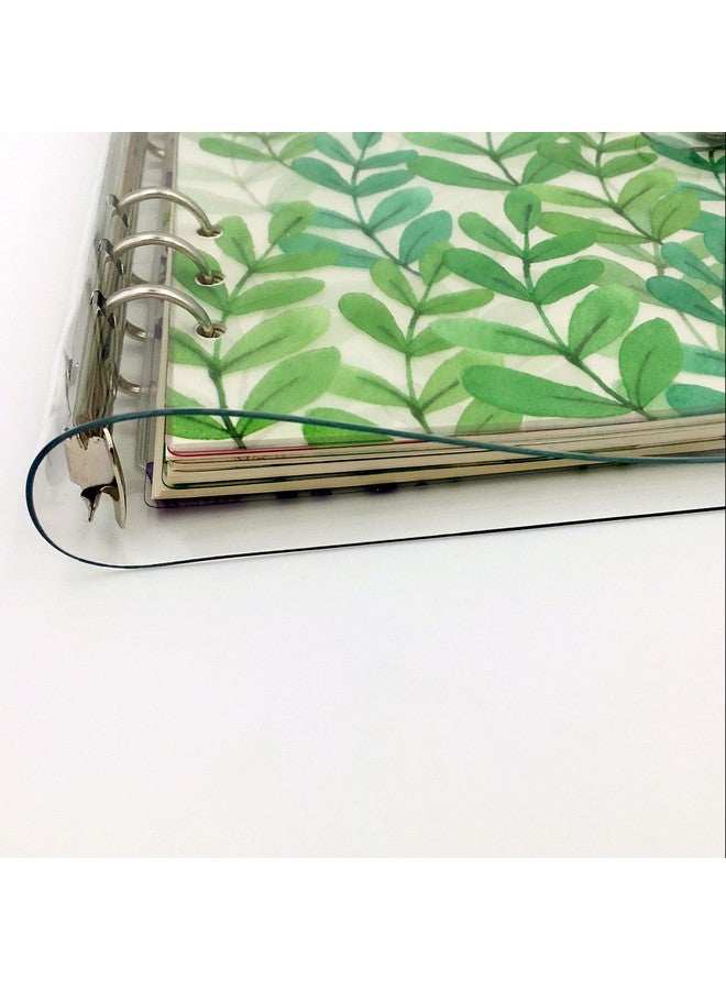 Chris.W 1Pack Transparent Soft Pvc 6-Ring Binder Cover W/Snap Button Closure For Ring-Bound Planner Pages, A5 Size(Inner Paper Not Included) (Clear, A5)  - Image 4