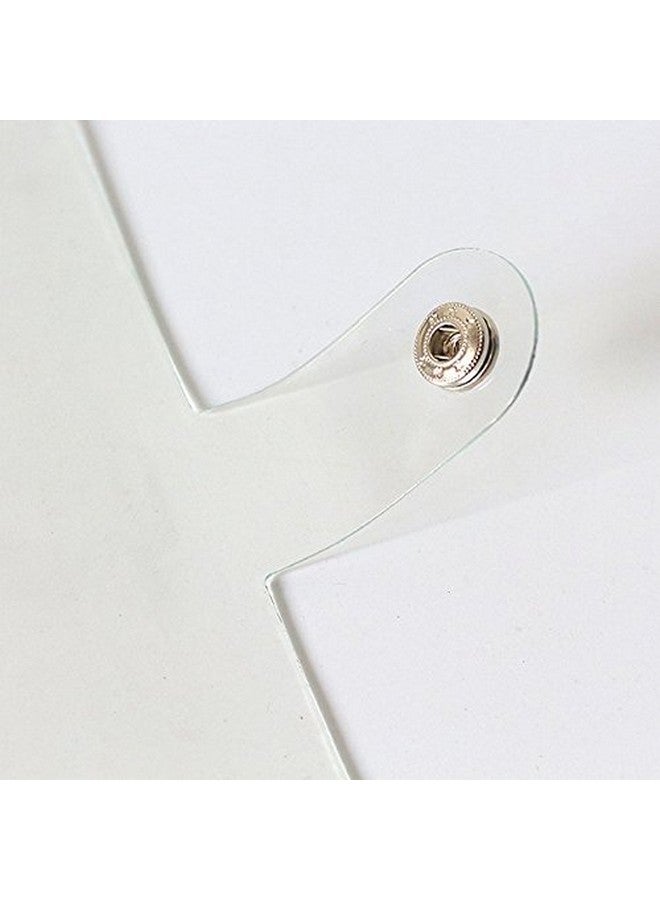 Chris.W 1Pack Transparent Soft Pvc 6-Ring Binder Cover W/Snap Button Closure For Ring-Bound Planner Pages, A5 Size(Inner Paper Not Included) (Clear, A5)  - Image 3