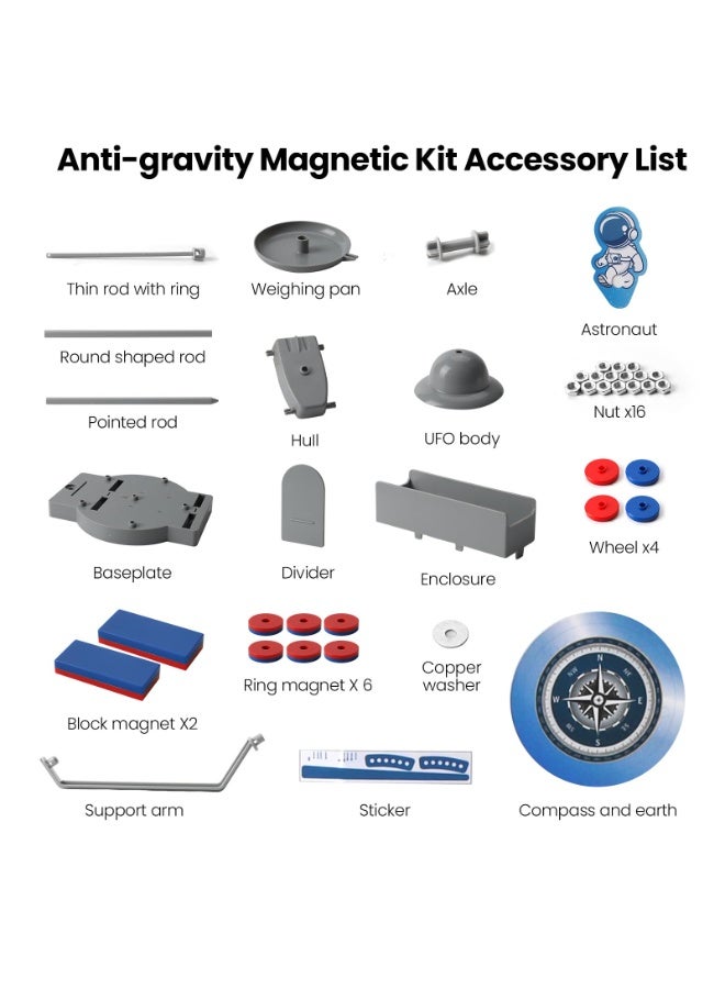 HALAMODO مجموعة العلوم المغناطيسية 12 في 1 | لعبة STEM فيزياء للأطفال | مجموعة تجارب العلوم المغناطيسية | لعبة عائمة متقدمة | 12 نشاط مغناطيسي (بوصلة / عرض الطفو) | لعبة تعليمية للأعمار 8+ | مكونات متينة عالية الجودة | تشمل سيارة مغناطيسية / لعبة صيد | تصميم سهل وآمن - Image 5